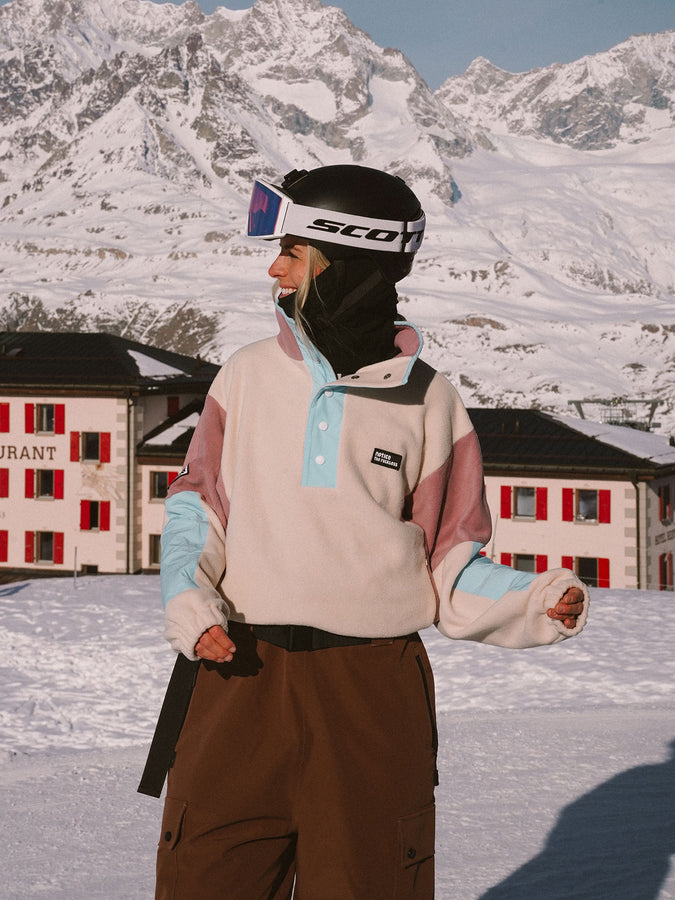 Notice the Reckless Vallières Cropped Polar Fleece Fall 2026 | CREAM/DARK PINK/BABY BLUE