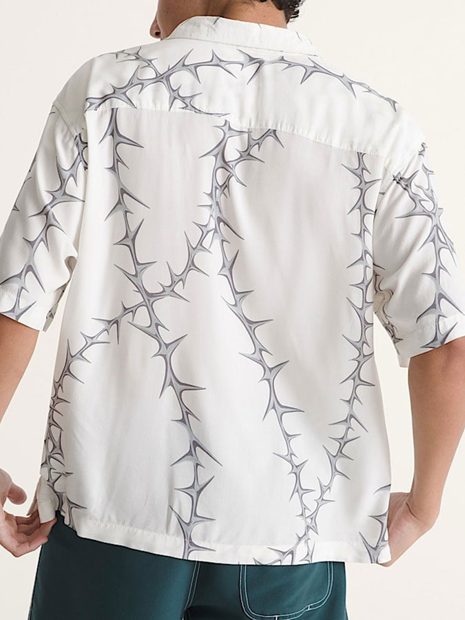 Vans Van Doren Printed Camp Short Sleeve Buttondown Shirt Spring 2026 | WHITE (WHT)