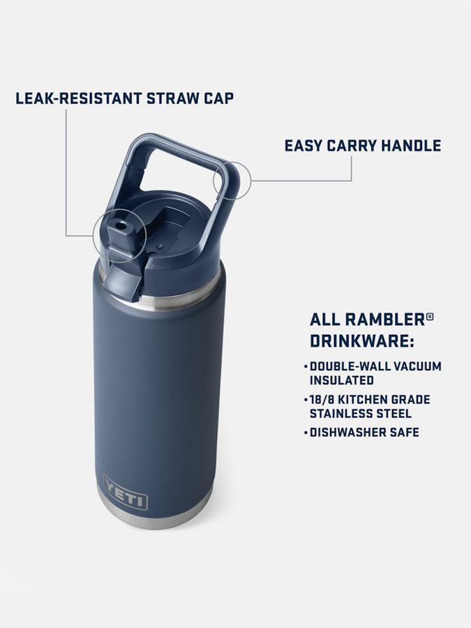 Yeti Rambler Straw Navy 16oz Bottle | NAVY