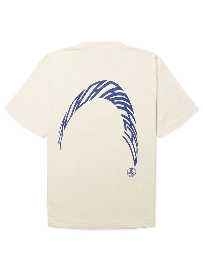 Woodbird Baine Warp T-Shirt Fall 2026 | OFF WHITE/COBALT BLUE