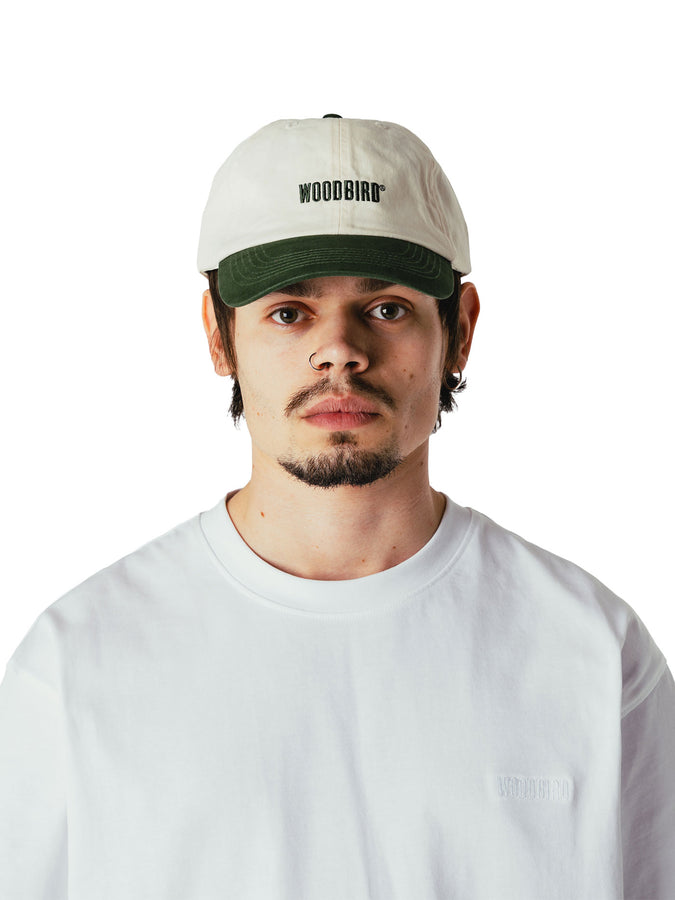 Woodbird Core Twill Strapback Hat | OFF WHITE/ARMY