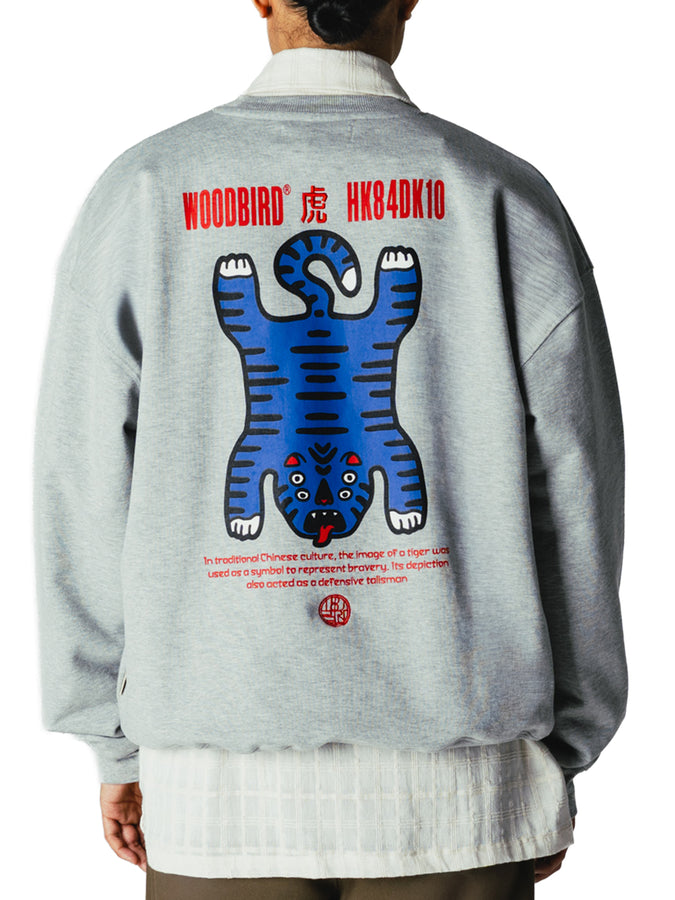 Woodbird Duke Tiger Crewnewck Sweatshirt Fall 2026 | GREY MELANGE