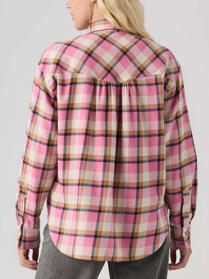 Levi's Nash Flannel Eliana Plaid Rose Sauvage Long Sleeve Buttondown Shirt Fall 2026 | TAMELESS ROSE (0002)