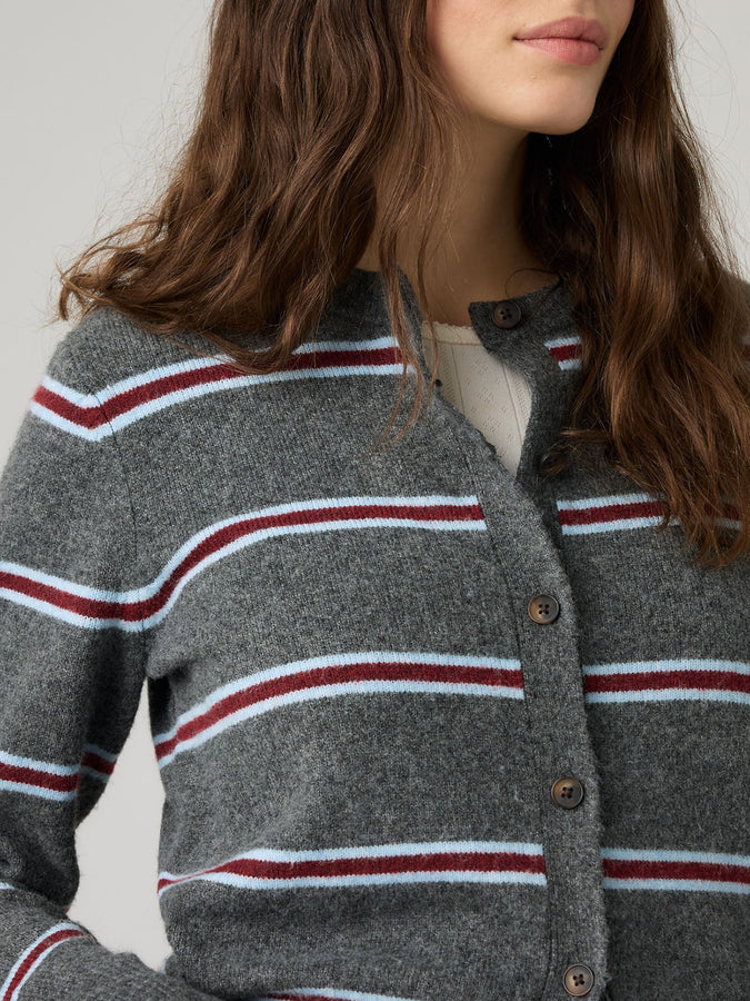 Levis Claire Devin Stripe Heather Grey Cardigan Fall 2026 | HEATHER GREY (0004)
