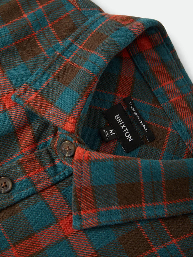 Brixton Bowery Flannel Long Sleeve Buttondown Shirt Fall 2026 | WALNUT BROWN/ULTRAMARINE