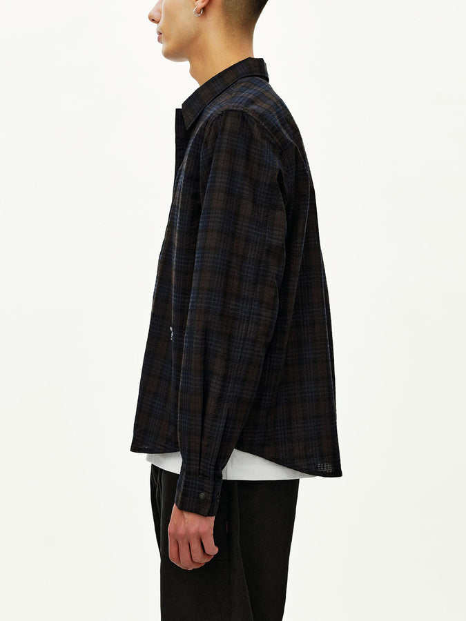 Pas Normal Studios Off-Race Seersucker Long Sleeve Buttondown Shirt Fall 2026 | DARK NAVY