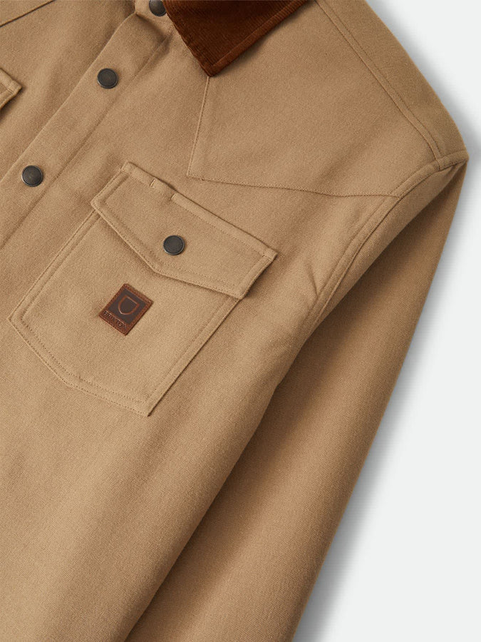 Brixton Bowery Builders Ranch Performance L/S Buttondown Shirt Fall 2026 | KHAKI/BROWN