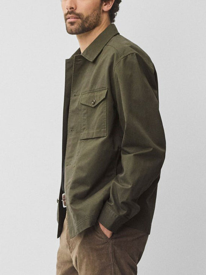 Reigning Champ Cotton Chino Keeper Standard Overshirt Fall 2026 | DARK OLIVE