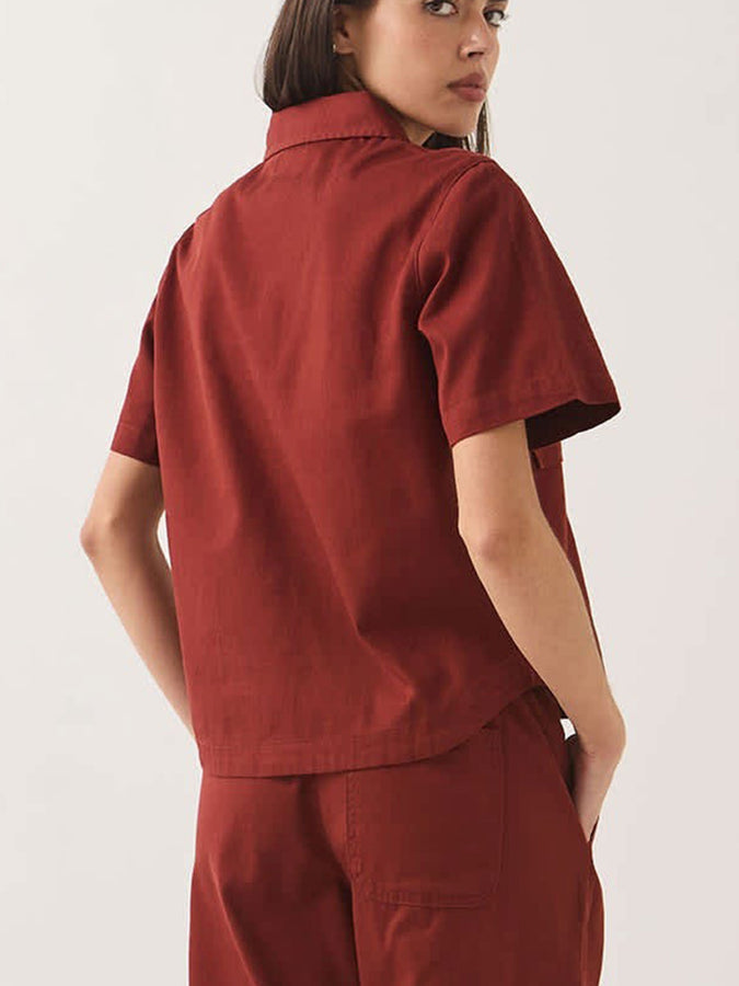Brixton Mechanics Short Sleeve Buttondown Shirt Fall 2026 | DARK BRICK