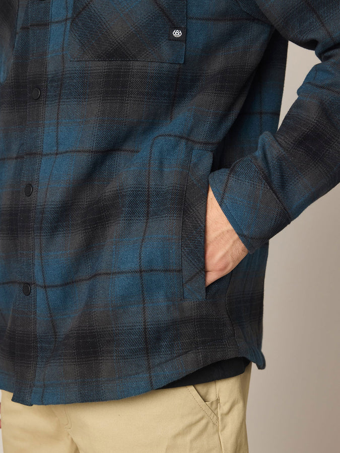 686 Heat-Grid Flannel Long Sleeve Buttondown Shirt Fall 2026 |MIDNIGHT (MID)