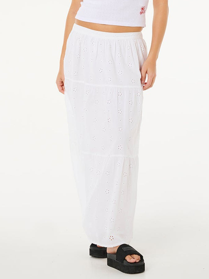 Rip Curl Oasis Broderie Maxi Skirt Spring 2026 | WHITE (1000)