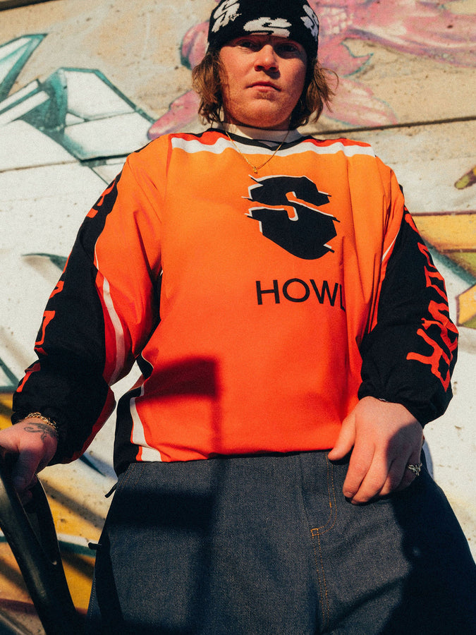 Souvenir x Howl Windproof Motto Jersey T-Shirt Winter 2026 | ORANGE