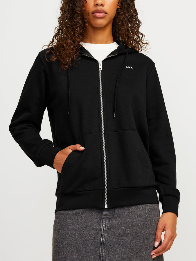 JJXX Abbie Zip Hoodie Spring 2026 | BLACK