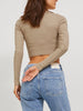 JJXX Feline Rib Crop Long Sleeve T-Shirt