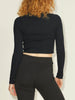 JJXX Feline Rib Crop Long Sleeve T-Shirt