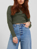 JJXX Feline Rib Crop Long Sleeve T-Shirt