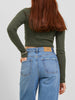 JJXX Feline Rib Crop Long Sleeve T-Shirt