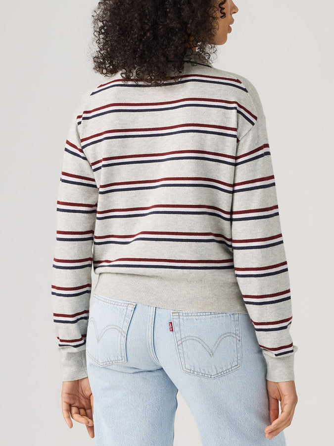 Levis Super Soft Jade Stripe Long Sleeve Polo Fall 2026 | LIGHT GREY HEATHER (0001)