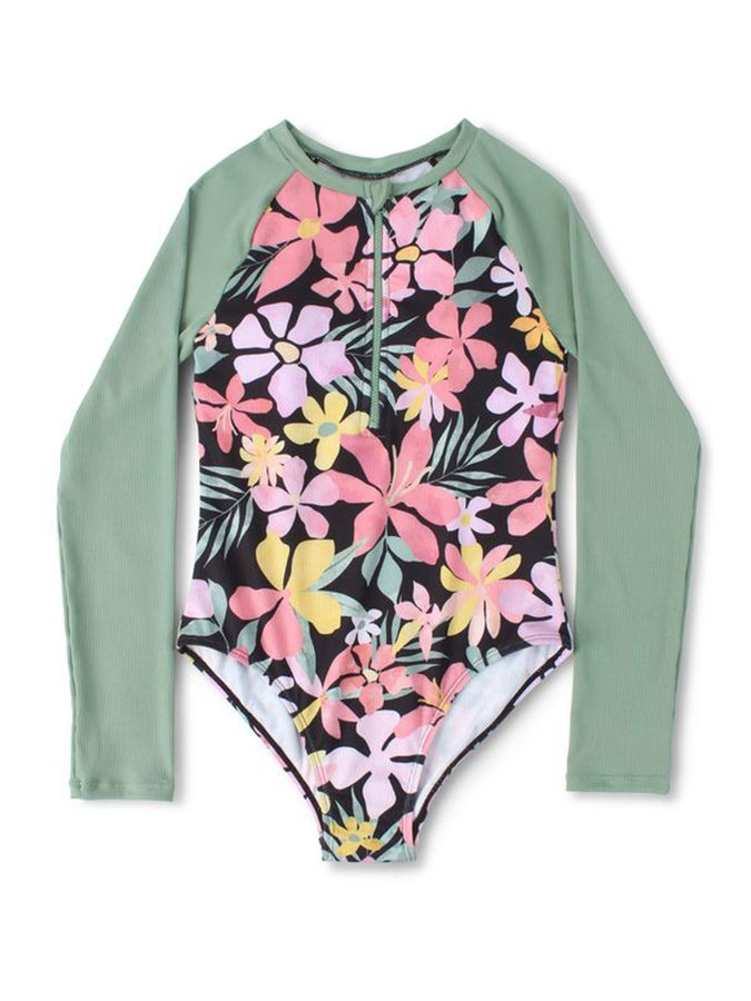 Mandarine & Co Breezy Bay One Piece Rashguard Spring 2026 | BLACK BREEZY FLOWERS