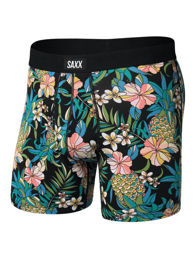 Saxx Daytripper Comfort Stretch Pineapple Field Black Boxer | PINEAPPLE FIELD BLACK (PFB)