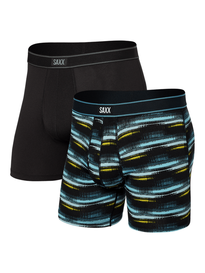 Saxx Daytripper 2 Pack Broadcast Stripe Black Men Boxer | BROADCAST STRIPE BLACK (BRC)