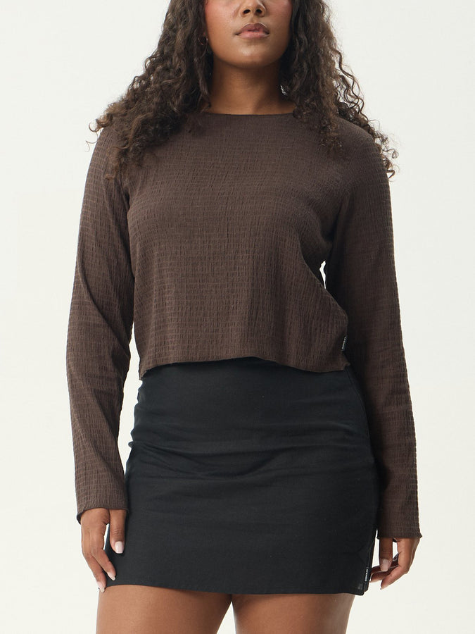 Afends Focus Long Sleeve T-Shirt Fall 2026 | COFFEE