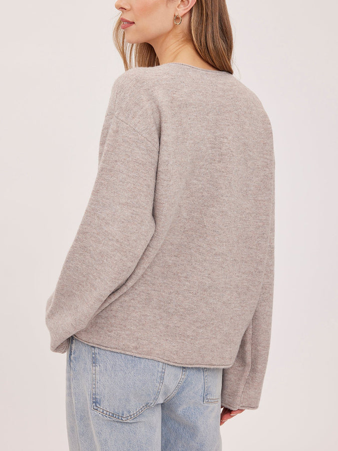 Gentle Fawn Annalise V-Neck Sweater Fall 2026  | HEATHER LATTE
