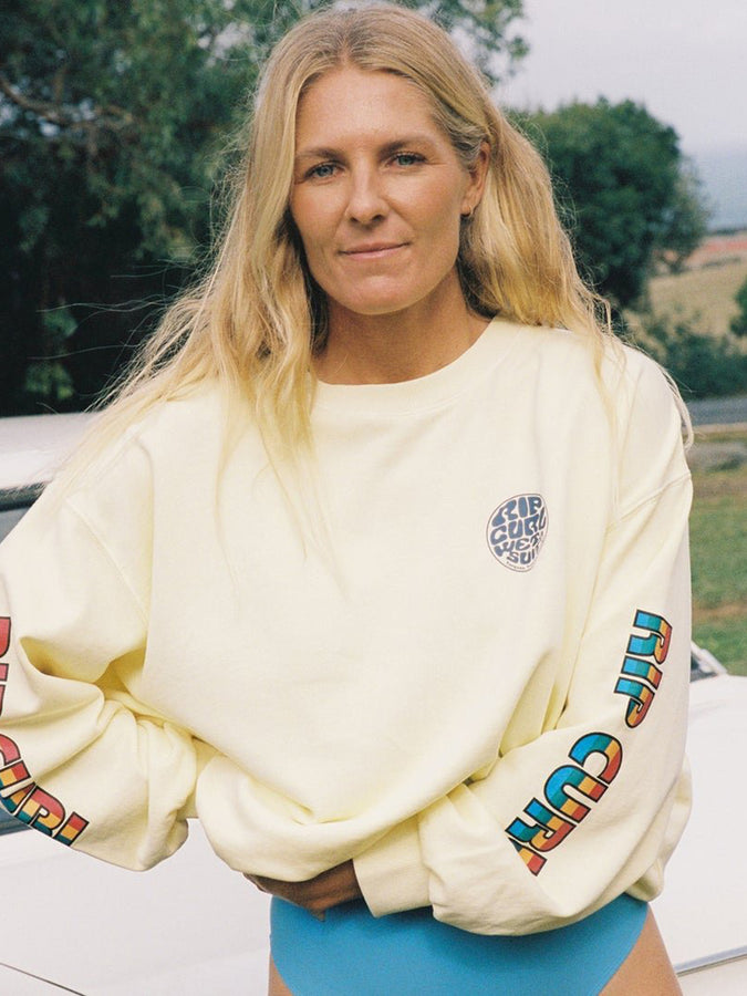 Rip Curl SG Heritage Oversized Crewneck Sweatshirt Fall 2026 | SOFT YELLOW (2946)