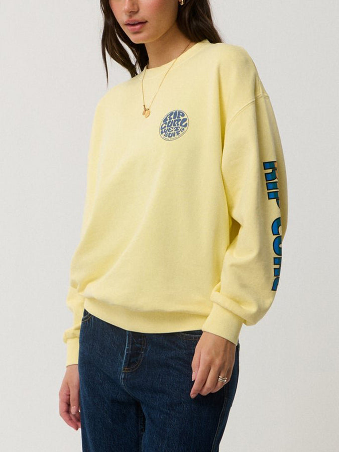 Rip Curl SG Heritage Oversized Crewneck Sweatshirt Fall 2026 | SOFT YELLOW (2946)