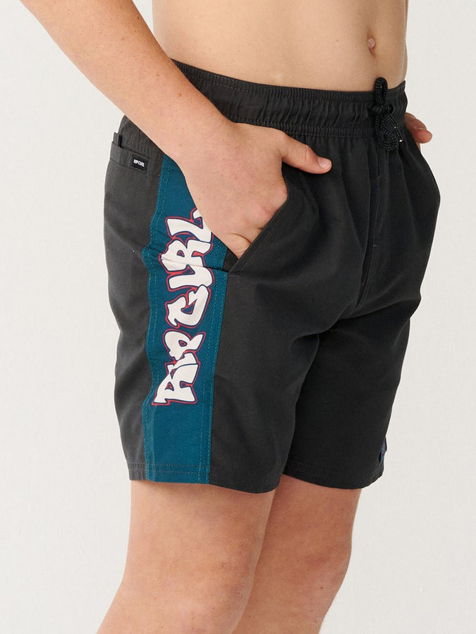   Rip Curl Surf Shack Panel Volley Boardshorts (Youth 7-14) Fall 2026 | WASHED BLACK (8264)