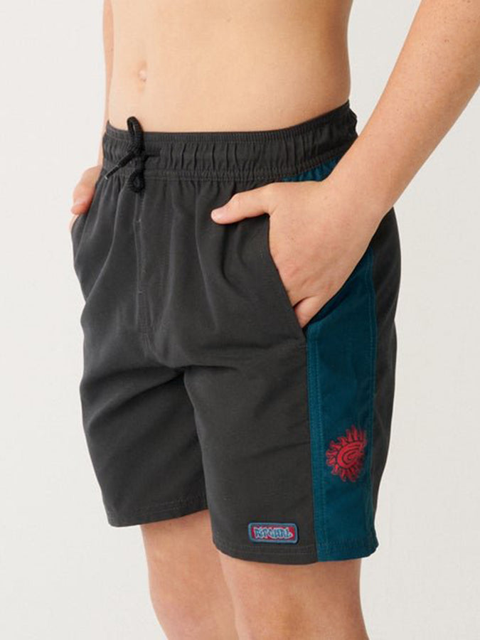   Rip Curl Surf Shack Panel Volley Boardshorts (Youth 7-14) Fall 2026 | WASHED BLACK (8264)