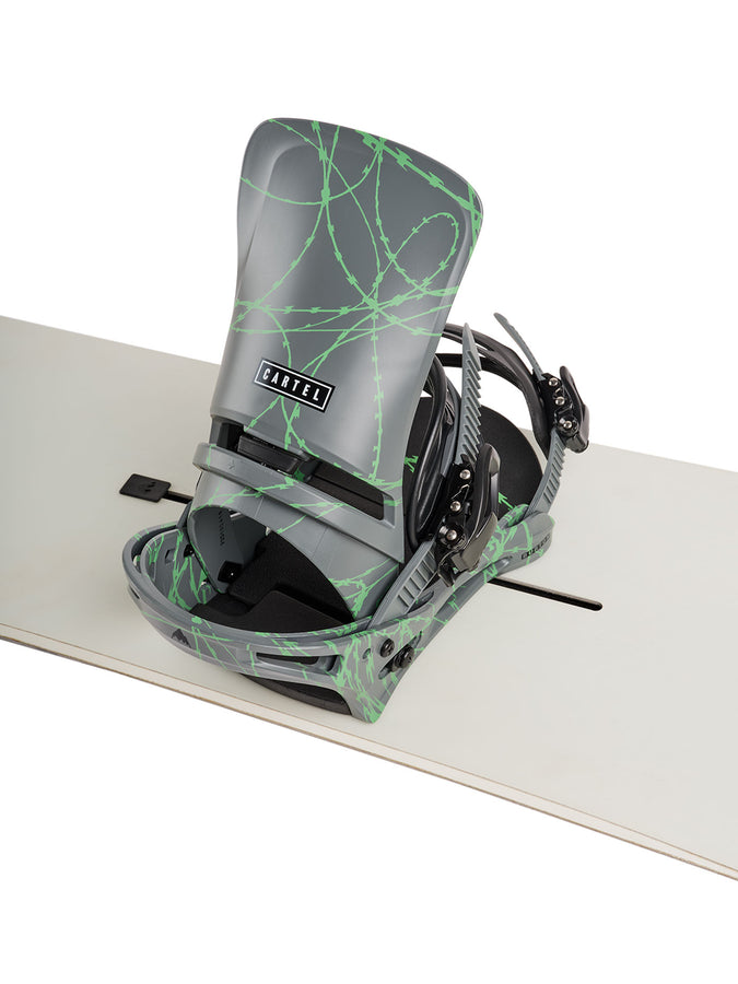 Burton Cartel Reflex Snowboard Bindings 2027 | GRAY/GREEN VOLTAGE (E7W)