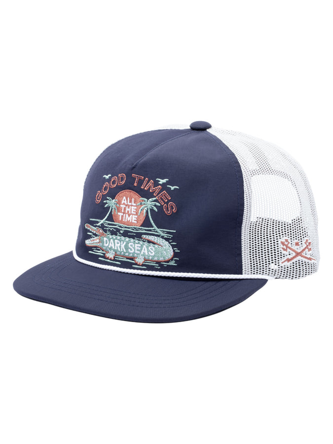 Dark Seas Gator Trucker Hat | NAVY/WHITE