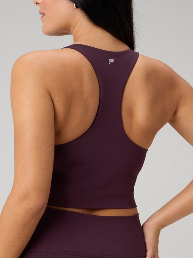 Fabletics Anywhere Pureluxe Cropped Built-In Bra Tank Top Fall 2026 | OXBLOOD