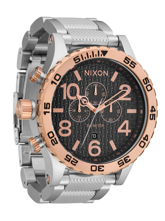 Nixon 51-30 Chrono Silver/Gold Pink/Black Watch | SILVER/ROSE GOLD/BLACK (5383)