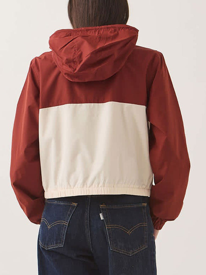 Brixton Parsons Lightweight Hooded Windbreaker Jacket Fall 2026 | DARK BRICK/WHITECAP