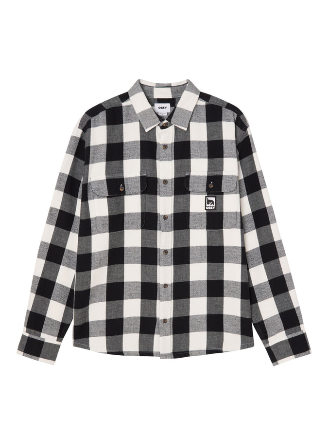Obey Jones Long Sleeve Buttondown Shirt Fall 2026 | VINTAGE WHITE MULTI (VWH)