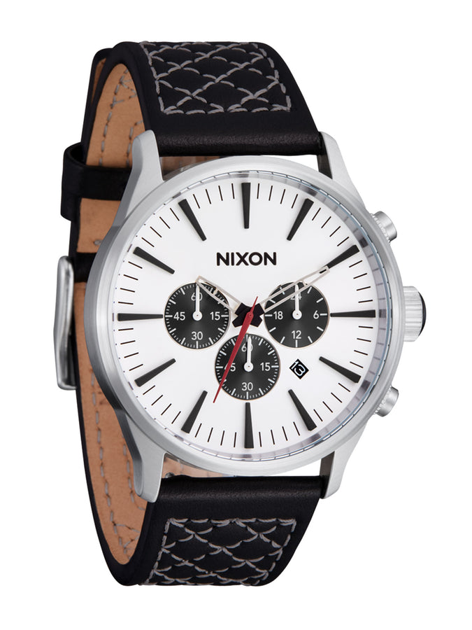 Nixon Sentry Chrono Leather Chrome/Cloud Sunray/Black Watch | CHROME/CLOUD SUNRAY/BLK (5267)
