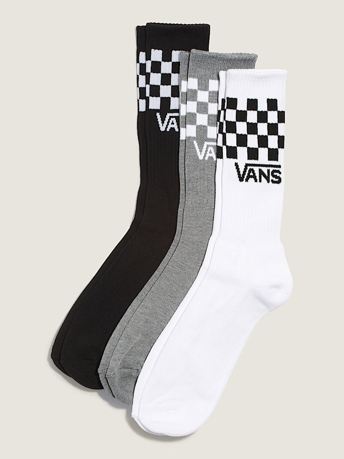 Vans Classic Check 3 Pack Socks | BLACK/WHITE (Y28)