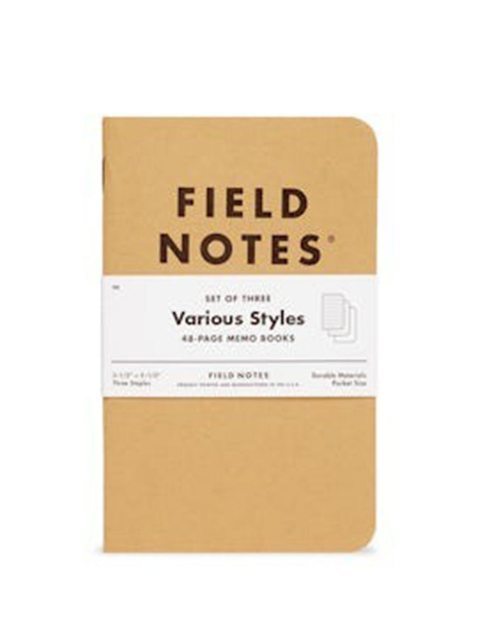 Field Note Original Kraft Mixed Notebook 3 Pack | ASSORTED