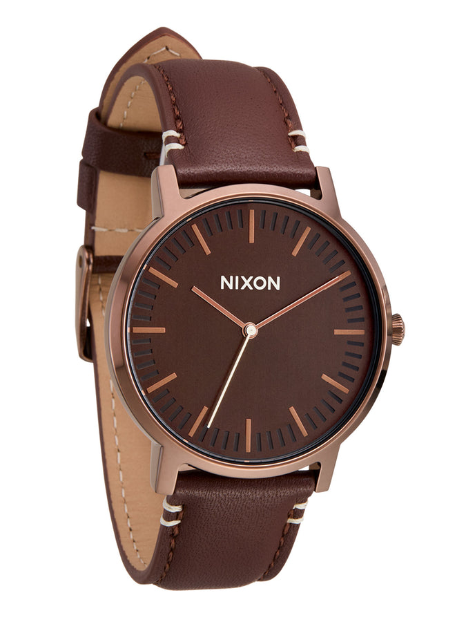 Nixon Porter Leather Chocolate/Dark Roast/Brown Watch | CHOCOLATE/DK ROAST/BRWN (5240)