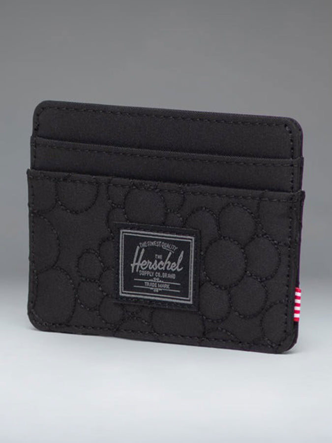 Herschel Charlie Quilted Capsule Cardholder | BLACK TONAL DAISY (08247)