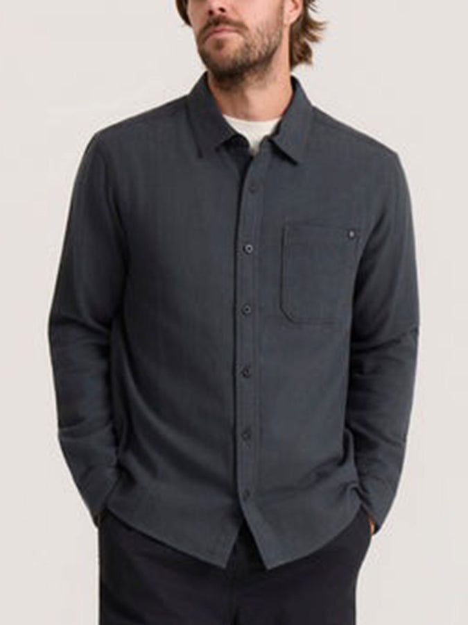 Roark Crossroads Flannel Long Sleeve Buttondown Shirt Fall 2026 | DARK CHARCOAL (DCH)
