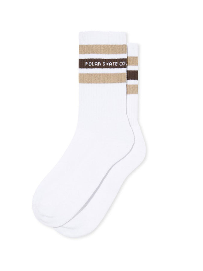 Polar Rib Fat Stripes Socks | WHITE/BEIGE