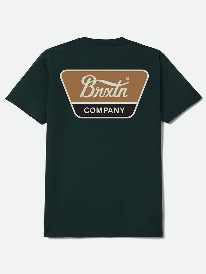 Brixton Linwood T-Shirt Holiday 2026 | FOREST GREEN/TOBACCO/OFF WHITE