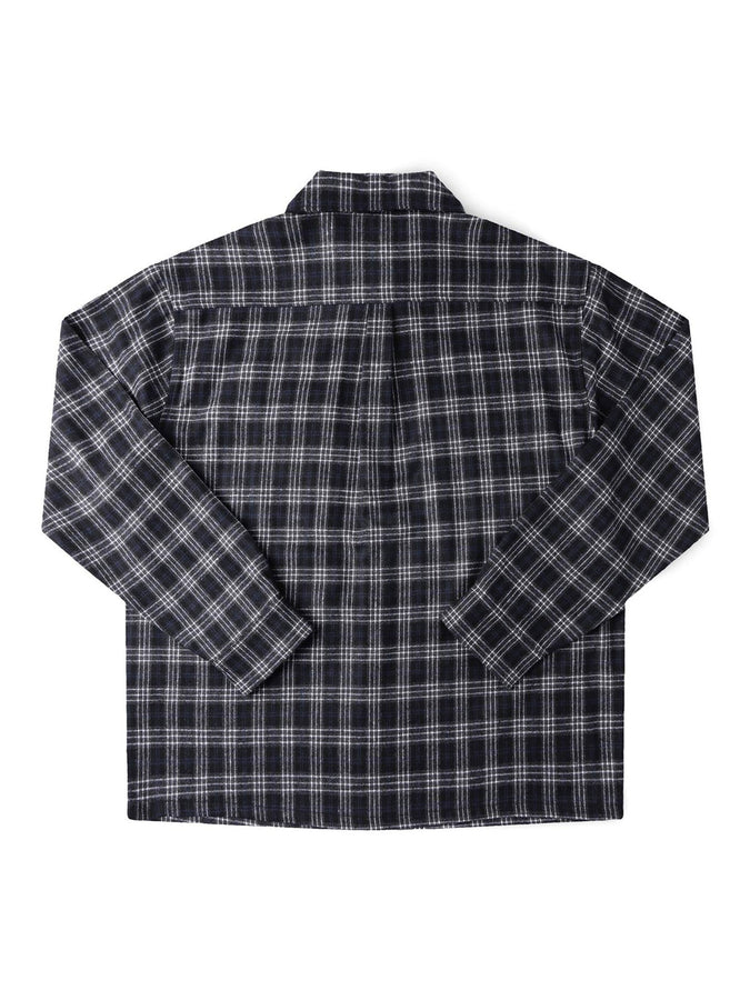 Former Vivian Flannel Long Sleeve Buttondown Shirt Fall 2026 | BLACK/GREY