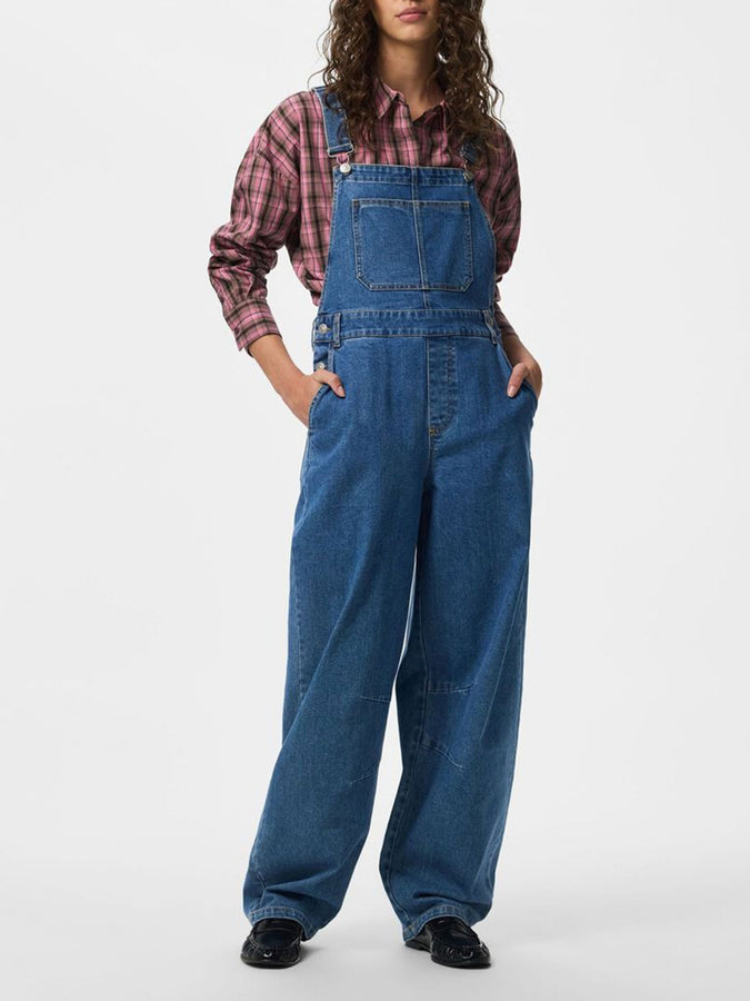 Pieces Alice Oversized Dungaree Jeans Fall 2026 | MEDIUM BLUE DENIM