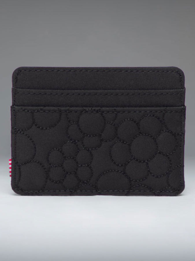 Herschel Charlie Quilted Capsule Cardholder | BLACK TONAL DAISY (08247)
