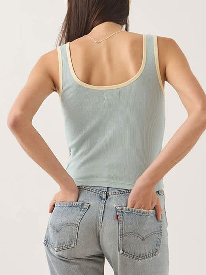 Brixton Ringer Organic Tank Top Fall 2026 | SEA GRASS/WAXED PAPER