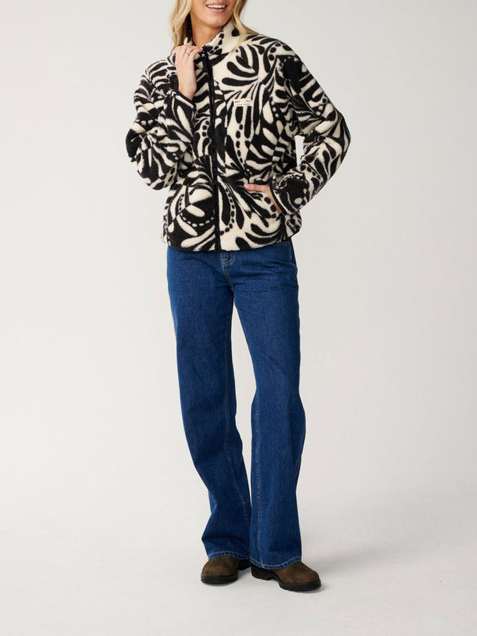 Rip Curl Party Wave Allover Zip Fleece Fall 2026 | BLACK/WHITE (0431)